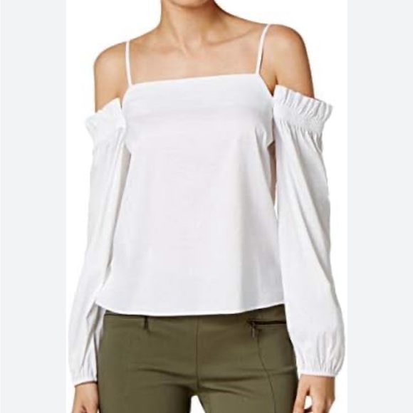 English Factory White Open Shoulder Blouse size XS - Picture 1 of 8